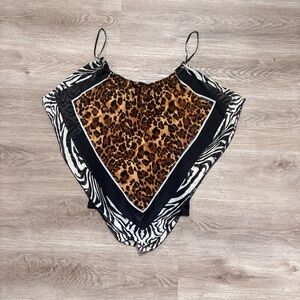 Papaya mixed animal print scarf Shirt Y2K size Large